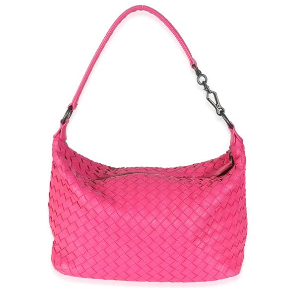 Bottega Veneta Hot Pink Nappa Intrecciato Small Shoulder Bag - Picture 2 of 8